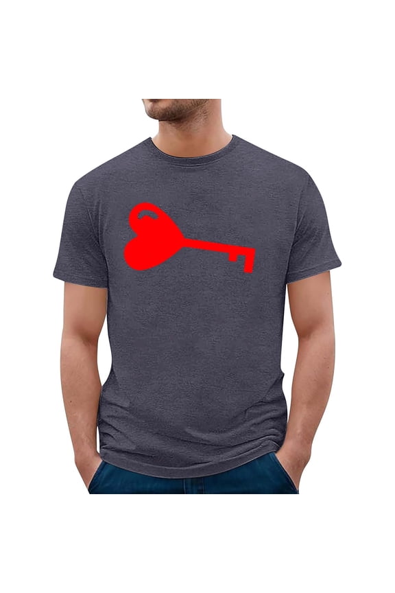 Valentines Matching Shirts Short Sleeve Unisex Key Lock Print Tops Festive Celebration Gifts Love for Him Or Her Spring Summer Casual Couples Valentines Shirts