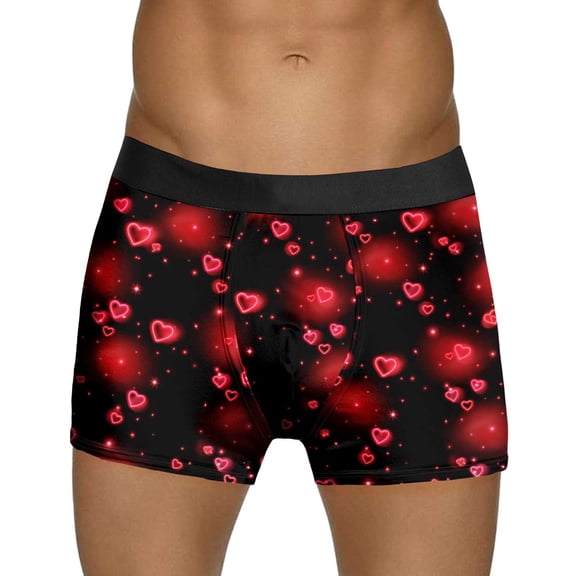 Valentines Mens Underwear Rose Comfortable Underwear Shorts Boyfriend Husband Gifts Valentines Day Underpants XL