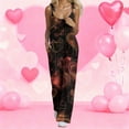 thumbnail image 1 of Valentines Onesie Overalls for Women Cute Pink Heart Print Wide Leg Overalls Casual Spring Summer Outfits Valentine's Day Adjustable Straps Sleeveless Pants, 1 of 3