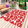 thumbnail image 1 of Valentines Outdoor Rug 5x8 Ft, Non Slip Washable Area Rug, Modern Romantic Red Woman Lips Love Kiss Patio Rugs Carpet Runner, Large Floor Mat for Indoor/Outdoor Deck Porch Camping, 1 of 8
