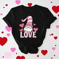 thumbnail image 1 of Valentines Outfits for Women Gnome Hold Love Graphic T Shirt Short Sleeve Crewneck Tee Valentines Teacher Shirt Womens Spring Tops, 1 of 7