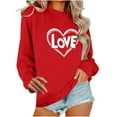 thumbnail image 1 of Valentines Outfits for Women Love Heart Shirt Oversized Sweatshirts Casual Drop Shoulder Long Sleeve Pullover Tops Ladies Valentine Tops, 1 of 7