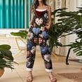 thumbnail image 1 of Valentines Overalls for Women Spring Summer Cute Heart Print Wide Leg Overalls Valentine's Adjustable Straps Jumpsuits, 1 of 4