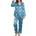 thumbnail image 1 of Valentines Pajama Sets for Women 2 Piece Cute Bow Print Long Sleeve Button Down Shirts and Pants Sleepwear Trendy Comfy Loose Fit Pj Sets, 1 of 5