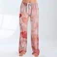 thumbnail image 1 of Valentines Pajamas Pant for Women Heart Funny Holiday Love Heart Pj Pants Drawstring Jogger Wide Leg Athletic Pants, 1 of 6