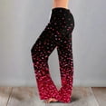 thumbnail image 1 of Valentines Pajamas Pant for Women Heart Print Soft Lounge Pants Drawstring Jogger Wide Leg Athletic Pants, 1 of 5
