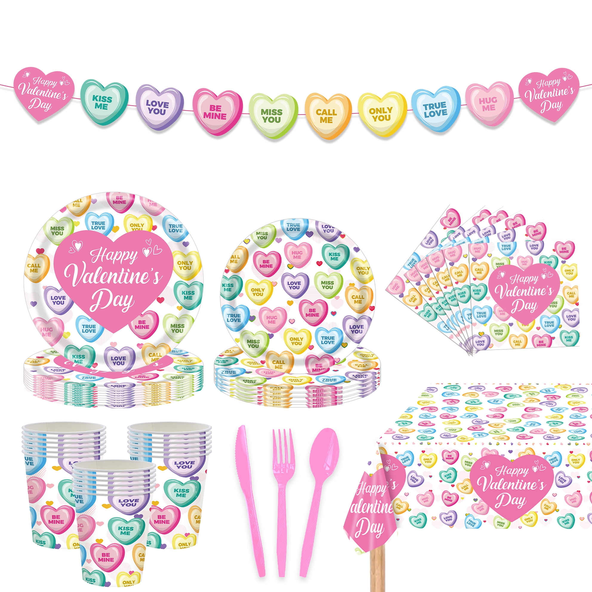 Valentines Paper Plates Valentines Party Supplies Decoration Disposable