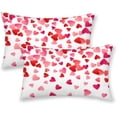 thumbnail image 1 of Valentines Pillow Covers 12x20 Inch Set of 2,Pink Love Heart Throw Pillows Case,Valentine''s Day Mother''s Day Anniversary Decorative Square Cushion Covers Farmhouse Outdoor Decor for Home Sofa Bed, 1 of 6