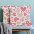 thumbnail image 1 of Valentines Pillow Covers 16x16 Inch Set of 2 Pink Love Heart Valentine''s Day Decor Throw Pillows Spring Holiday Outdoor Cushion Cases for Couch Bed Decorations, 1 of 1