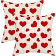 thumbnail image 1 of Valentines Pillow Covers 16x16 Red Love Hearts Decor Throw Pillows Case for Couch Valentine''s Day Anniversary Indoor Outdoor Decorative Cushion Cases for Sofa Bed Decorations Set of 2, 1 of 6
