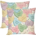 thumbnail image 1 of Valentines Pillow Covers 18X18 Inch Set of 2 Lollipops Candy Heart Love Bow Red Valentines Day Decorations Outdoor Modern Farmhouse Decorative Throw Pillow Cases for Couch Living Room Decor, 1 of 6
