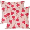 thumbnail image 1 of Valentines Pillow Covers 18X18 Inch Set of 2 Lollipops Candy Heart Love Bow Red Valentines Day Decorations Outdoor Modern Farmhouse Decorative Throw Pillow Cases for Couch Living Room Decor, 1 of 6