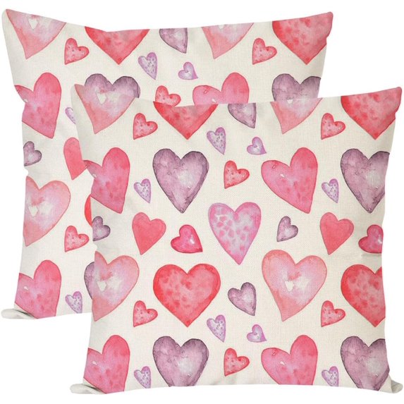 Valentines Pillow Covers 18X18 Inch Set of 2 Lollipops Candy Heart Love Bow Red Valentines Day Decorations Outdoor Modern Farmhouse Decorative Throw Pillow Cases for Couch Living Room Decor