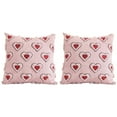 thumbnail image 1 of Valentines Pillow Covers,18x18 Inch Set of 2 Red Embroidery Pink Heart Decorative Soft Plush Faux Wool Throw Pillows for Couch Sofa Bedroom Holiday Home Decor(Pink), 1 of 9