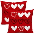 thumbnail image 1 of Valentines Pillow Covers 18x18 Inch Set of 2,Red White Black Love Heart Throw Pillows Case,Valentine''s Day Mother''s Day Anniversary Decorative Cushion Covers Farmhouse Outdoor Decor for Sofa, 1 of 5
