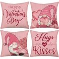 thumbnail image 1 of Valentines Pillow Covers 18x18 Inch Set of 4 Valentines Day Decor Pink Love Rose Heart Gnomes Hugs and es Happy Valentine Pillows Decorative Throw Pillows Holiday Home Decorations, 1 of 6