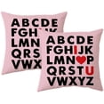 thumbnail image 1 of Valentines Pillow Covers 20 x 20 Inch ABC I Love You Valentines Day Heart Teacher Kids Throw Pillow Valentine Wedding Decorative Pillow Cases Couch Bedroom Outdoor Indoor Sofa Decor Pink, 1 of 6