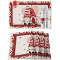 thumbnail image 1 of Valentines Placemats Gnome Heart Valentines Day Place Mats for Dining Room Love Roses Red Stripes Washable Table Mats for Kitchen Dining Decorations Set of 6, 1 of 1