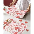thumbnail image 1 of Valentines Placemats Heart Pink Red Valentines Day Place Mats for Dining Room Watercolor Romantic Love Heart Washable Table Mats for Kitchen Dining Decorations Set of 6, 1 of 6