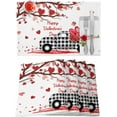 thumbnail image 1 of Valentines Placemats Love Heart Leaf Tree Branch Valentines Day Place Mats for Dining Room Truck Roses Washable Table Mats for Kitchen Dining Decorations Set of 6, 1 of 5