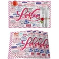 thumbnail image 1 of Valentines Placemats Love Heart Valentines Day Place Mats for Dining Room Vintage Postmark Abstract Stamp Washable Table Mats for Kitchen Dining Decorations Set of 4, 1 of 1