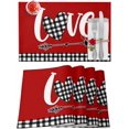 thumbnail image 1 of Valentines Placemats Love Heart Valentines Day Place Mats for Dining Room Plaid Washable Table Mats for Kitchen Dining Decorations Set of 6, 1 of 6