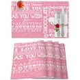 thumbnail image 1 of Valentines Placemats Love Letters Valentines Day Place Mats for Dining Room Heart Lips Pink Washable Table Mats for Kitchen Dining Decorations Set of 6, 1 of 5