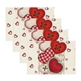 thumbnail image 1 of Valentines Placemats Set of 4 Valentines Day Decorations 12x18 Inch Love Hearts Table Mats Seasonal Anniversary Holiday Table Mats for Party Kitchen Dining Decoration Valentines Table Decorations, 1 of 6