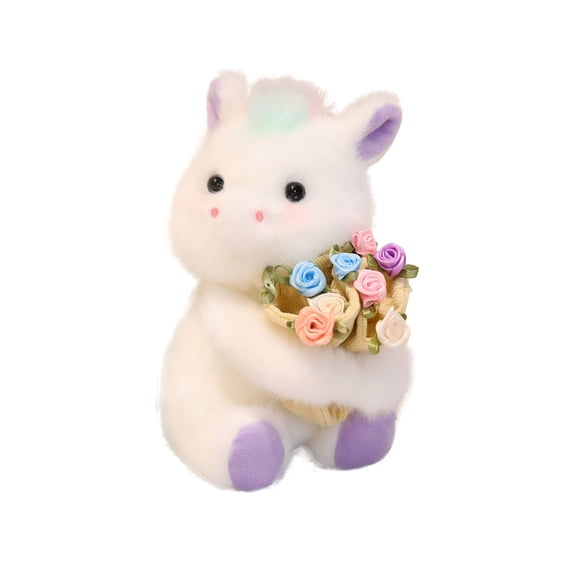 Valentines Plush - Horse Stuffed Animals, 6.2 Inch Cute Rose-Bouquet Horse Plush Toy for Holiday, Valentines Day Gifts for Girlfriend Boyfriend