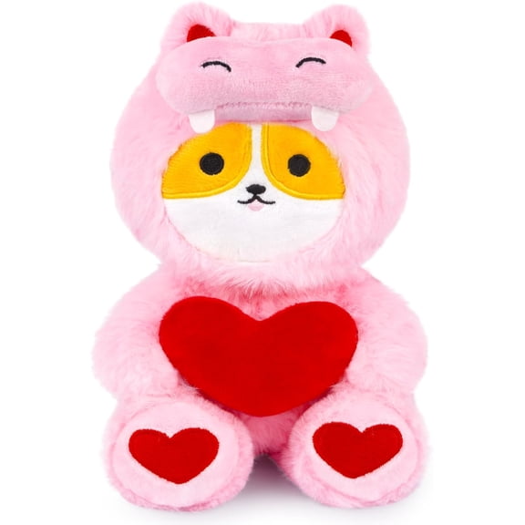 Valentines Plush Toy, 8inch Pink Highland Cow Stuffed Animal, Cute Stuffed Cow Toys Plush with Rose, Cartoon Stuffed Animals Toys Soft Valentine Decorations Gifts for Her & Boyfriend Lover