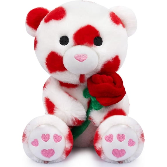 Valentines Plush Toy, 8inch Pink Highland Cow Stuffed Animal, Cute Stuffed Cow Toys Plush with Rose, Cartoon Stuffed Animals Toys Soft Valentine Decorations Gifts for Her & Boyfriend Lover