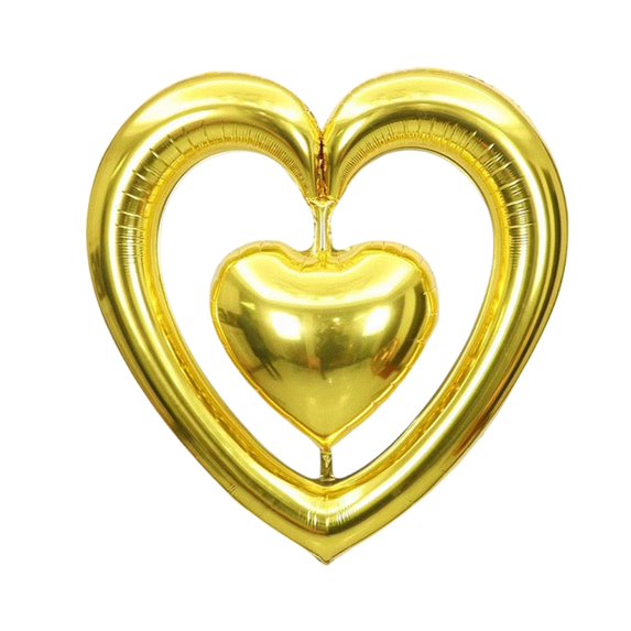 Valentines Red Hearts Balloons 30 Inch Valentine Balloons Set, Valentines Day Foil Balloons for Valentines Day Decorations Gold