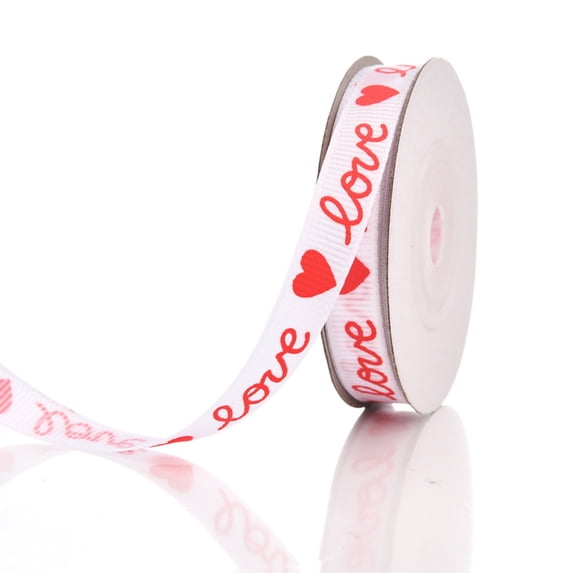 Valentines Ribbon,Valentine's Heart Ribbons - Satin,0.4 IN*30 FT,Valentines Curling Wrapping Ribbons in Bulk DIY Craft Supplies Valentines Decorations Gift Ribbon(B)