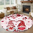 thumbnail image 1 of Valentines Round Area Rug 7 FT, Non Slip Living Room Area Carpet, Love Heart Tree Red Gnomes Washable Soft Circular Rug Non-Shedding Floor Carpet for Bedside Office Play Room Classroom, 1 of 9