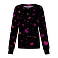 thumbnail image 1 of Valentines Scrub Jackets for Women Plus Size Hoilday Button Snap Front Cute Valentine Love Printed Scrub Tops Loose Long Sleeve Scrubs Nursing Uniform Medical Nurse Workwear with Pockets Black S, 1 of 4
