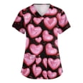thumbnail image 1 of Valentines Scrubs Top for Women Plus Size Hoilday V Neck Cute Love Heart Printed Scrub Shirts Casual Short Sleeve Scrubs Nursing Uniform Medical Nurse Workwear with Pockets Pink 5XL, 1 of 5