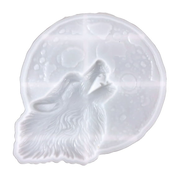 Valentines Semi-stereoscopic Wolf-shape Resin Silicone Molds Epoxy Casting Mold for Wall Mount Decor Crafts