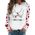 thumbnail image 1 of Valentines Shirt for Women Cute Candy Couple Love Heart Print Crewneck Long Sleeve Sweatshirts Valentine's Day Gifts Loverr Loose Fit Tops Outfit Clothes, 1 of 5