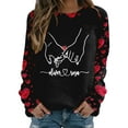 thumbnail image 1 of Valentines Shirt for Women Cute Candy Couple Love Heart Print Crewneck Long Sleeve Sweatshirts Valentine's Day Gifts Loverr Loose Fit Tops Outfit Clothes, 1 of 5