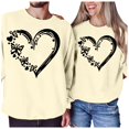 thumbnail image 1 of Valentines Shirt for Women Love Heart Graphic Print Long Sleeve Sweatshirts Casual Valentines Gifts Relaxed Fit Tops Outfit Clothes, 1 of 4