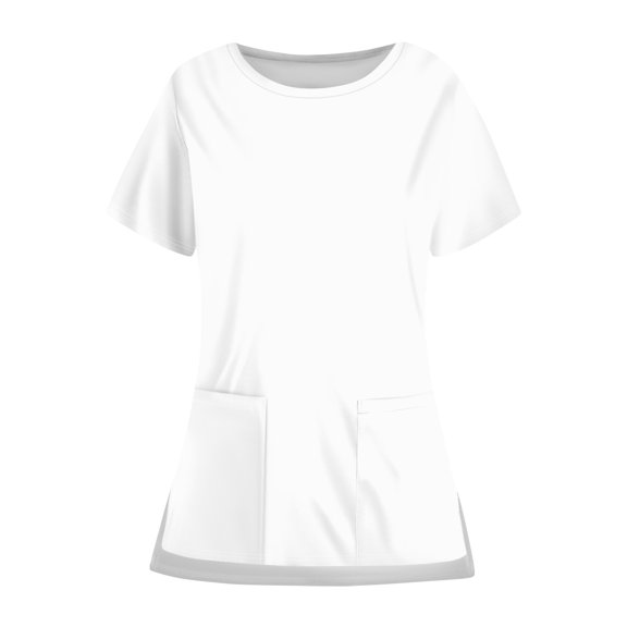 Valentines Shirts for Women Cute Scrubs Scrub Sets for Woman Scrubs for Women Set with Pockets White Size L