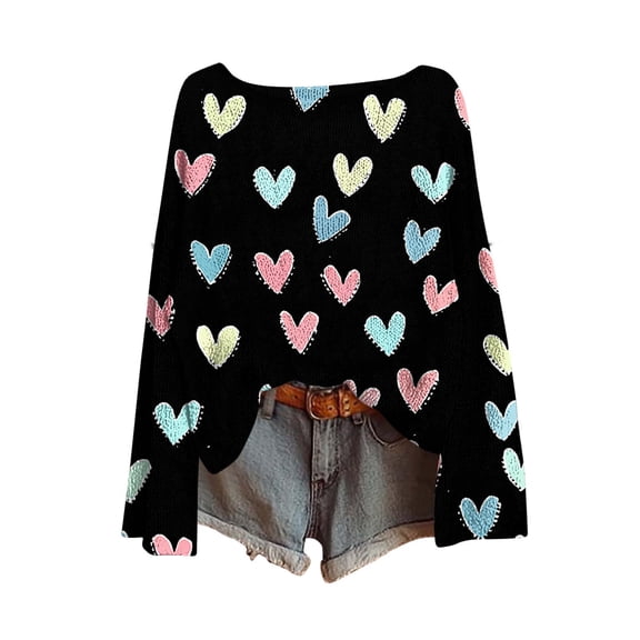 Valentines Shirts for Women Trendy Tie Dye Heart Graphic Tee Shirt Casual 3/4 Length Sleeve Cute Tops