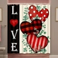 thumbnail image 1 of Valentines Shower Curtain Bathroom Decor Red Love Hearts with 12 Hooks 72 x 72 Inches, 1 of 6