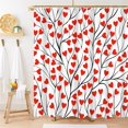 thumbnail image 1 of Valentines Shower Curtain, Romantic Love Shower Curtain Set for Valentine''s Day Waterproof Red Heart Mother''s Day Shower Curtain with Hooks, 72x84 Inch, 1 of 6