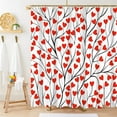 thumbnail image 1 of Valentines Shower Curtain, Romantic Love Shower Curtain Set for Valentine''s Day Waterproof Red Heart Mother''s Day Shower Curtain with Hooks, 84x72 Inch, 1 of 6