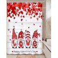 thumbnail image 1 of Valentines Shower Curtain, Romantic Valentine's Day Shower Curtain for Bathroom, Red Hearts with Cute Valentines Gnomes Shower Curtain for Travel Trailer Camping Theme, Hooks Include 47x64 inch, 1 of 5