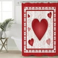 thumbnail image 1 of Valentines Shower Curtain Set, Waterproof Shower Curtains for Bathroom, Romantic Red Lips Love Heart Washable Fabric Cloth Bath Curtain for Bathtub Decoration with Hooks 72x78 Inches, 1 of 6