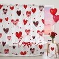 thumbnail image 1 of Valentines Shower Curtain Vintage Heart Bathroom Decor Retro Valentine Shower Curtain Set for Bathroom Romantic Gift for Bathtub, Watercolor Fabric (White, 71x71inch), 1 of 8