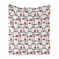 thumbnail image 1 of Valentines Soft Flannel Fleece Blanket, Geometric Themed Illustration with Lines and Hearts Romantic Valentines Day, Cozy Plush for Indoor and Outdoor Use, 50" x 70", Red Black White, by Ambesonne, 1 of 6