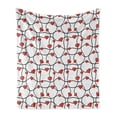 thumbnail image 1 of Valentines Soft Flannel Fleece Blanket, Geometric Themed Illustration with Lines and Hearts Romantic Valentines Day, Cozy Plush for Indoor and Outdoor Use, 70" x 90", Red Black White, by Ambesonne, 1 of 6